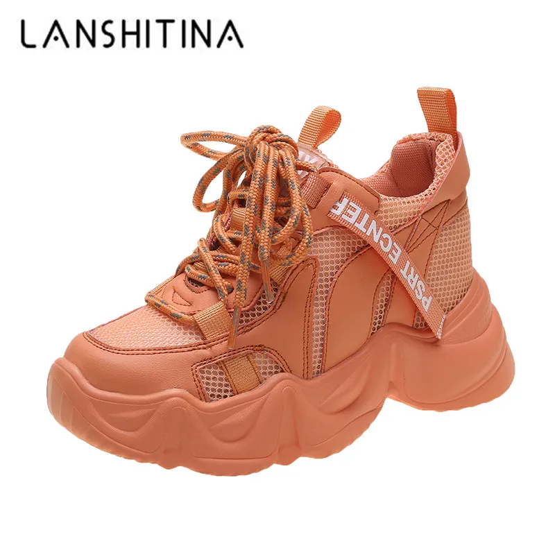 

Woman Chunky Platform Sneakers 2020 New Ulzzang Breathable Lace Up Trainers Tennis Vulcanized Shoes Female Old Dad Casual Shoes