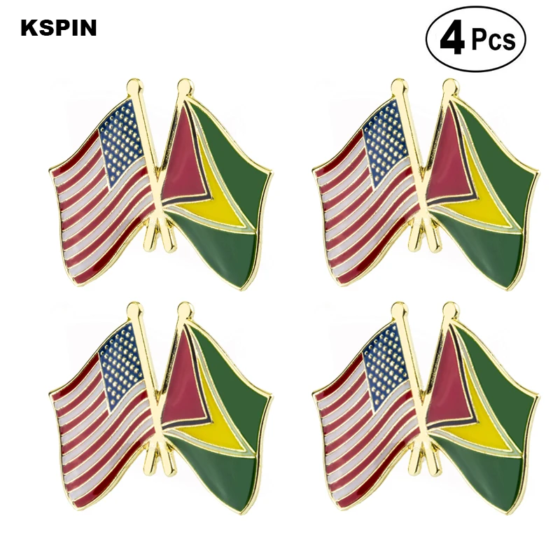 4 шт., значок-брошь с изображением флага Гайаны США
