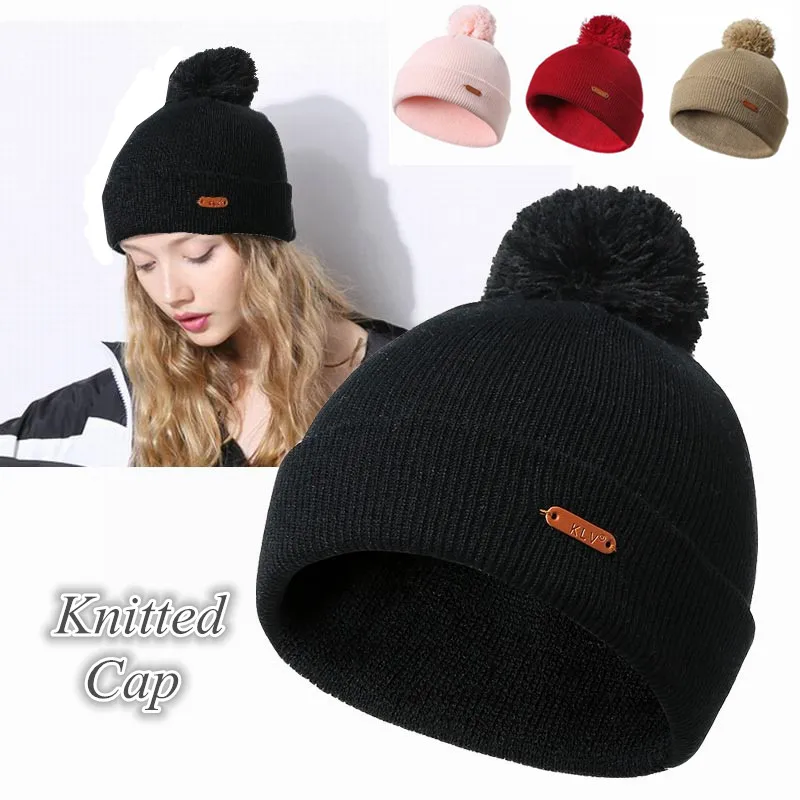 

6 Colors Winter Warm Fashion Knitted Flexible Revers Ball of Yarn Cap Hat For Unisex Accessories Sport Casual Autumn Beauty