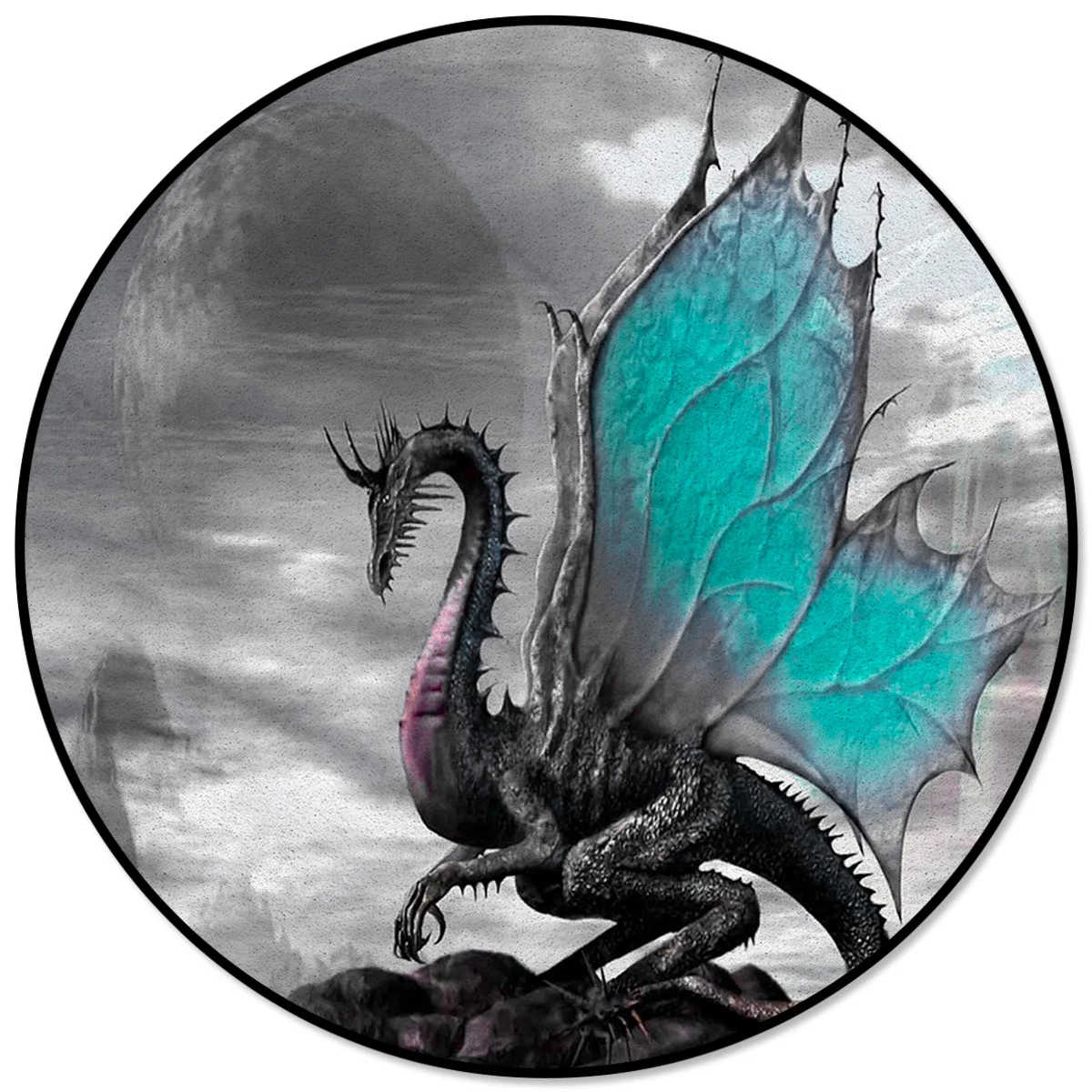 

Круглые ретро коврики Magic Western Dragon, ковер для гостиной, спальни, Нескользящие напольные коврики на стул для детской комнаты, Придверный коври...
