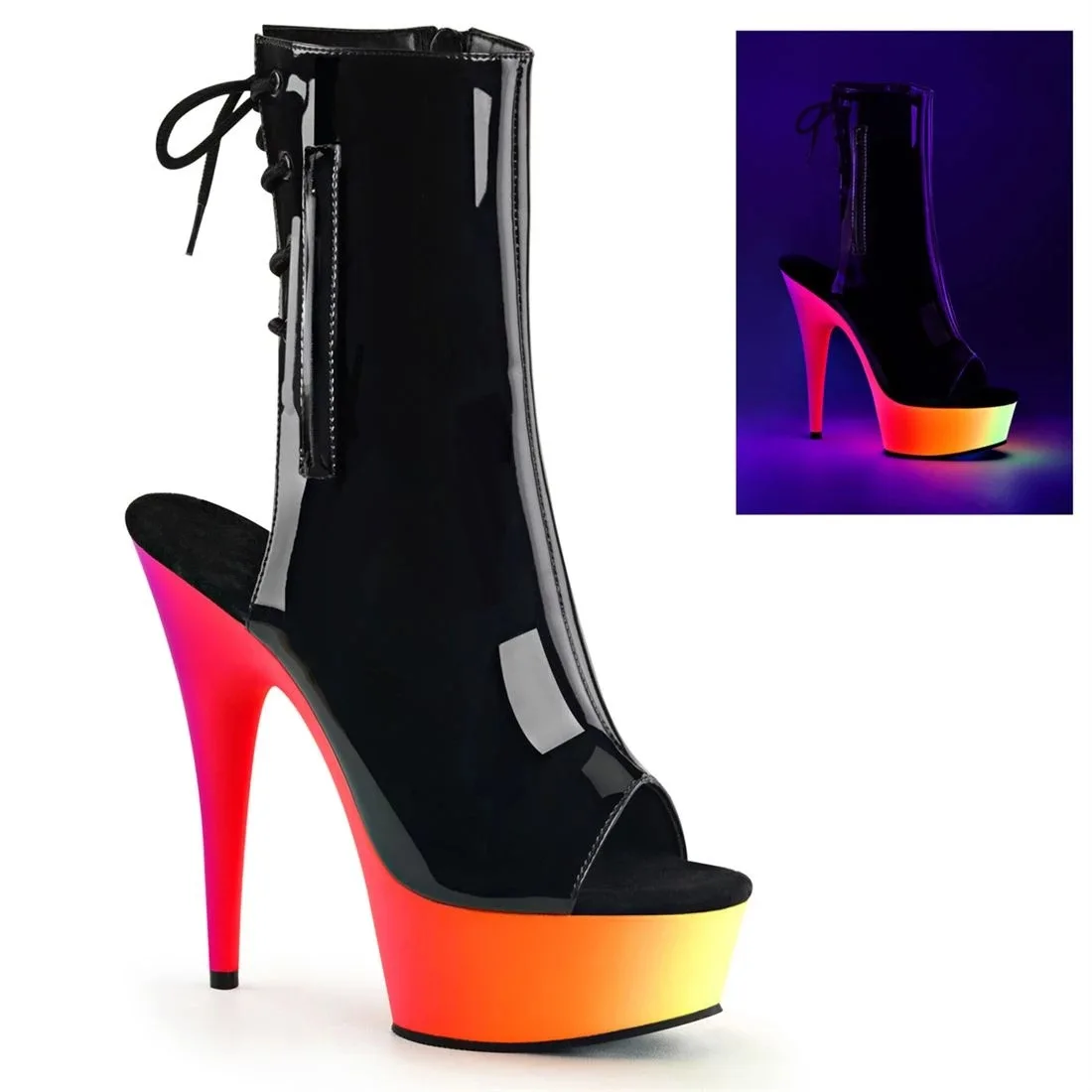 

15cm Hentian high heel thin heel thick bottom colorful waterproof platform pole dance nightclub performance boots