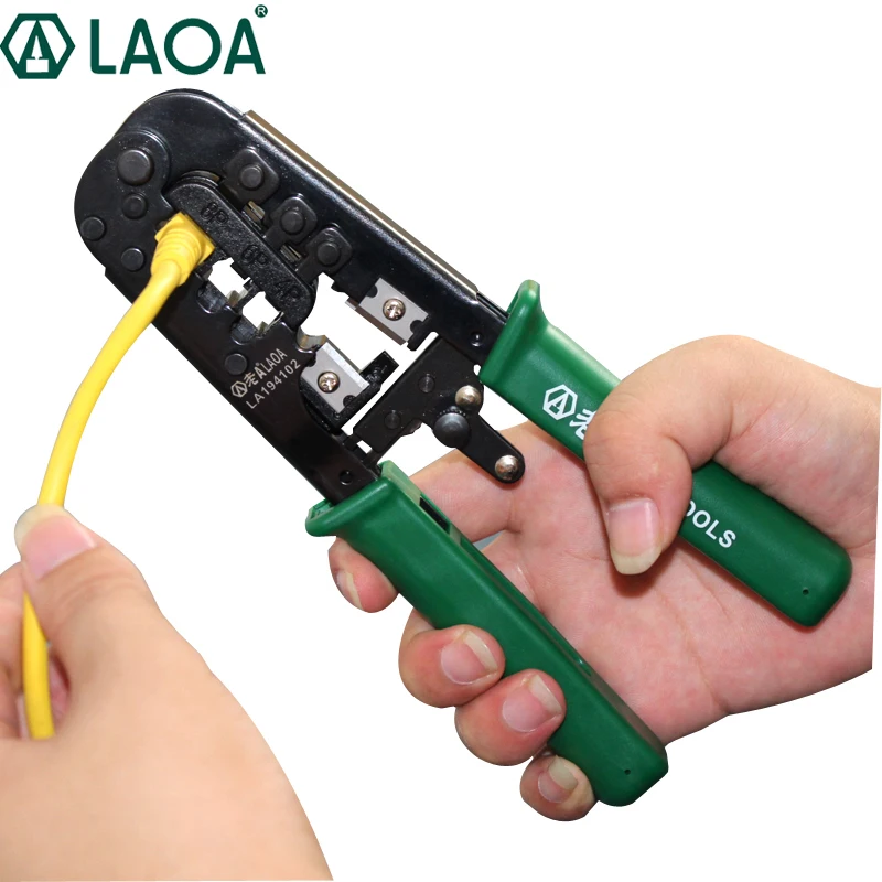 LAOA Rachet Crimping Pliers 4/6/8P Portable LAN Network Tool Kit Utp Cable Tester Plier Crimper Plug clamp PC HandTool