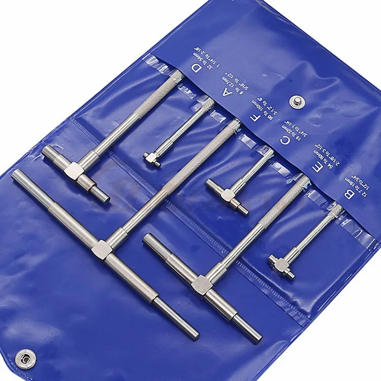 

6Pcs Telescoping Gauge 8-150mm (5/16 "-6") Adjustable Inner Diameter Gauge carbon steel Measuring Tools Set HY21