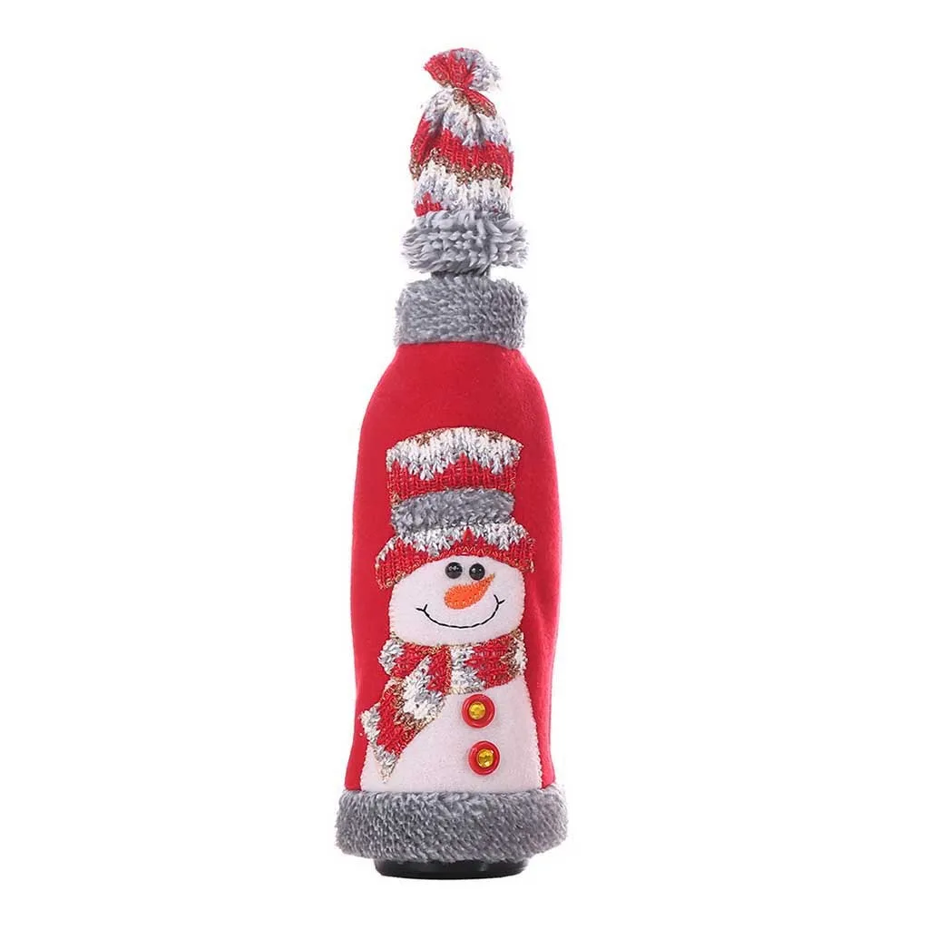 Рождественский чехол для винной бутылки с Санта Клаусом украшение
