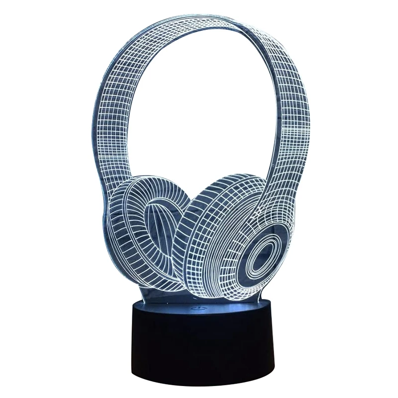 3D наушник для ди джей светодиодный Ночной светильник студийные музыкальные