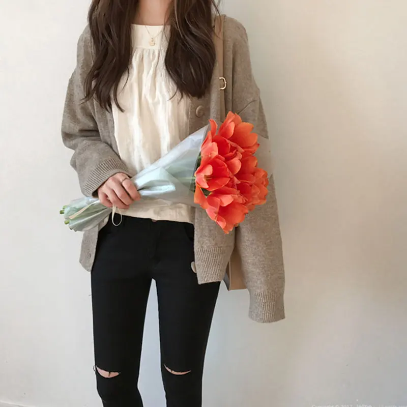 

Женский кардиган с V-образным вырезом, Зимний вязаный женский короткий джемпер, Женский плотный кашемировый свитер, Осень-зима 2020