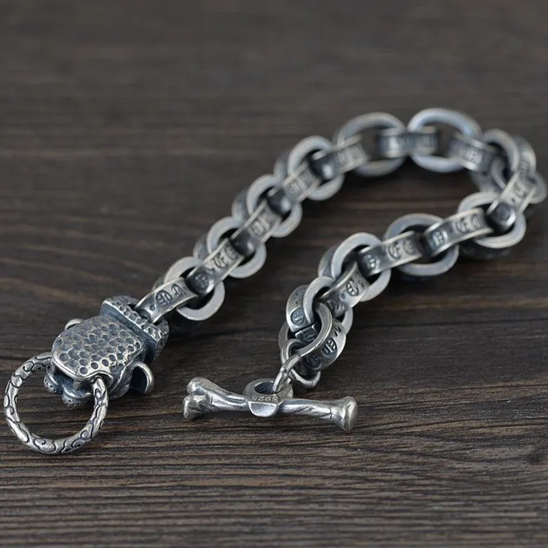 Мужской серебряный браслет с головой леопарда из тайского серебра 100% пробы |