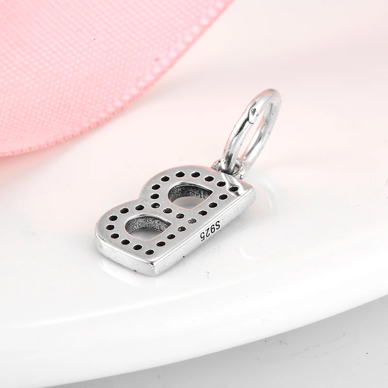 Подвеска из серебра 2019 пробы с бусинами в форме буквы B для женского браслета |