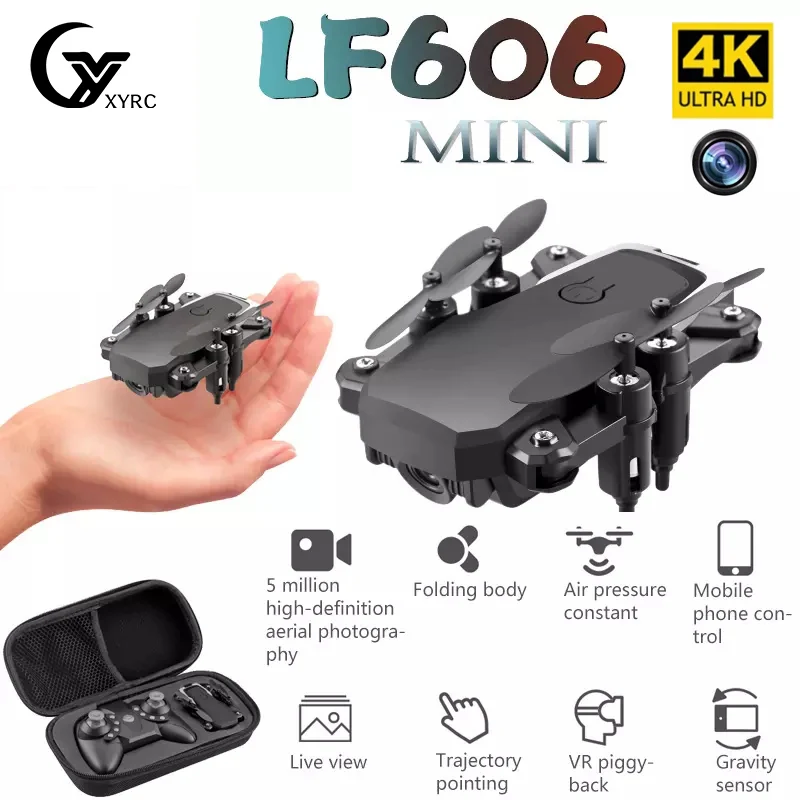 

LF606 Quadcopter Mini Drone with 4K Camera HD Foldable Drones One-Key Return FPV Follow Me RC Helicopter Quadrocopter Kid's Toys