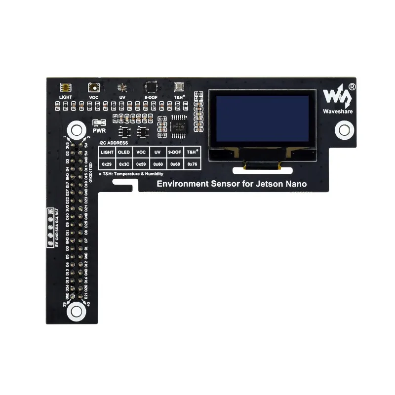 Модуль датчиков окружающей среды разработан для Jetson Nano шины I2C с OLED дисплеем 1 3