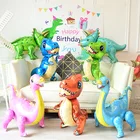 Большие фольгированные шары 4D в форме динозавра, животные джунглей для мальчиков, декор для дня рождения, дракон Юрского периода, детская игрушка, новый год 2021