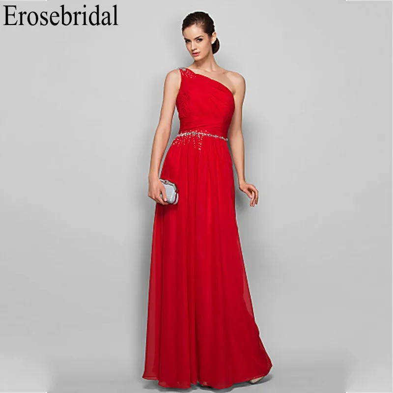 Erosebridal красное вечернее платье на одно плечо длинное формальное для женщин с