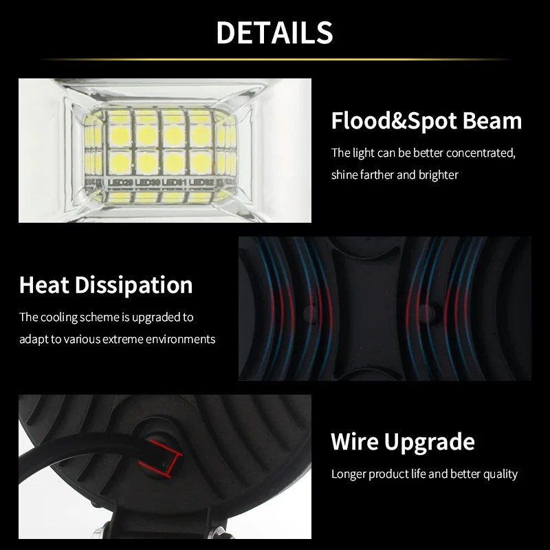 Светодиодсветильник лампа XINFOK 12 В 24 4 дюйма 33 светодиодный s 3030 SMD 6500K - купить по
