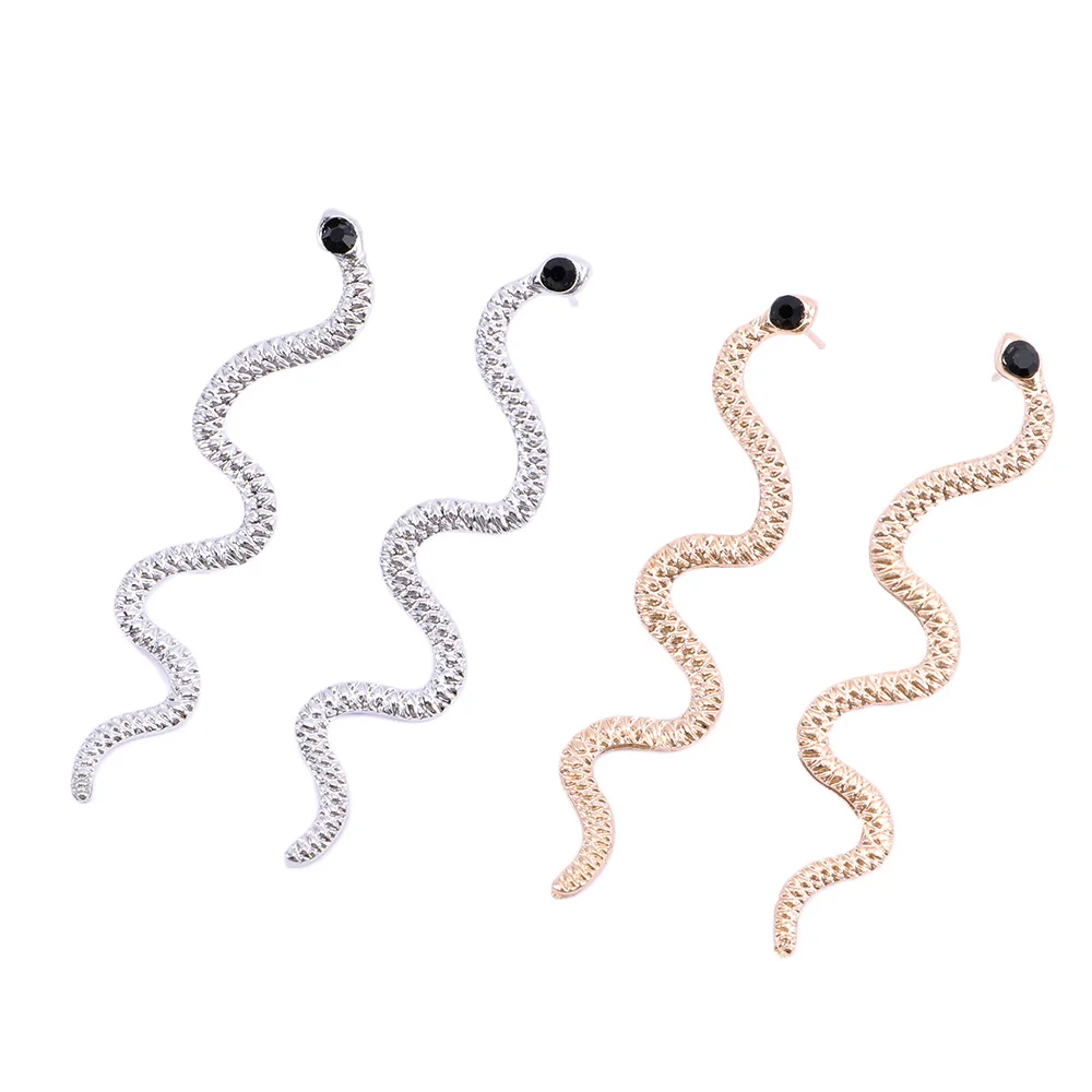 Женские серпантиновые серьги гвоздики 1 пара длинных серпантиновых сережек