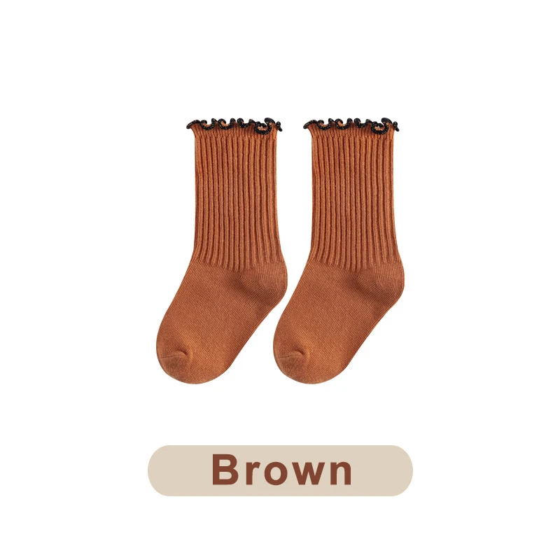 

0 To 4 Yrs Ruffle Edge Non-Skid Cotton Warm Socks for Kids Toddlers Baby Girl Boneless Four Seasons Newborn Baby Infant Socks