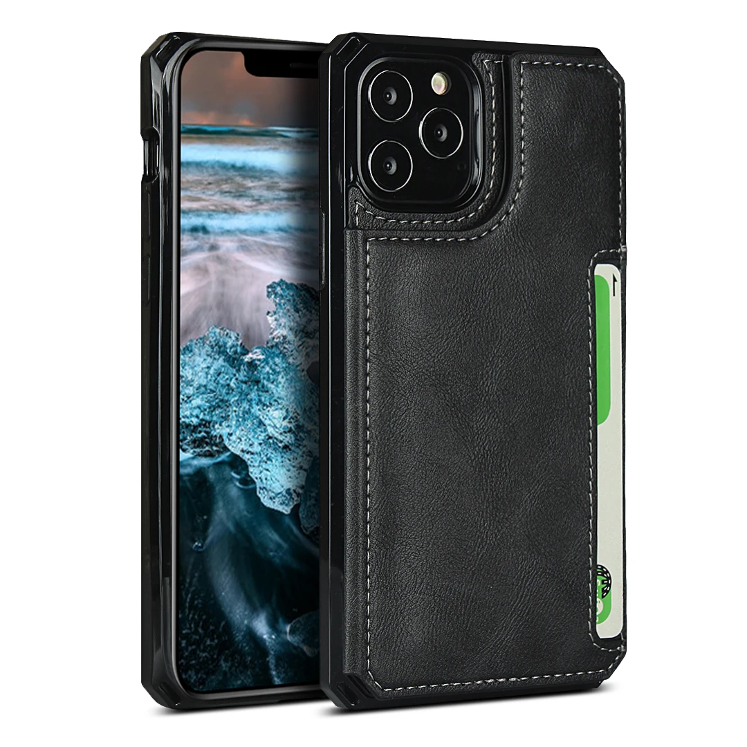 luxury slim fit premium leather cover for iphone 11 12 mini pro xr xs max x 7 8 plus wallet card slots shockproof flip case free global shipping