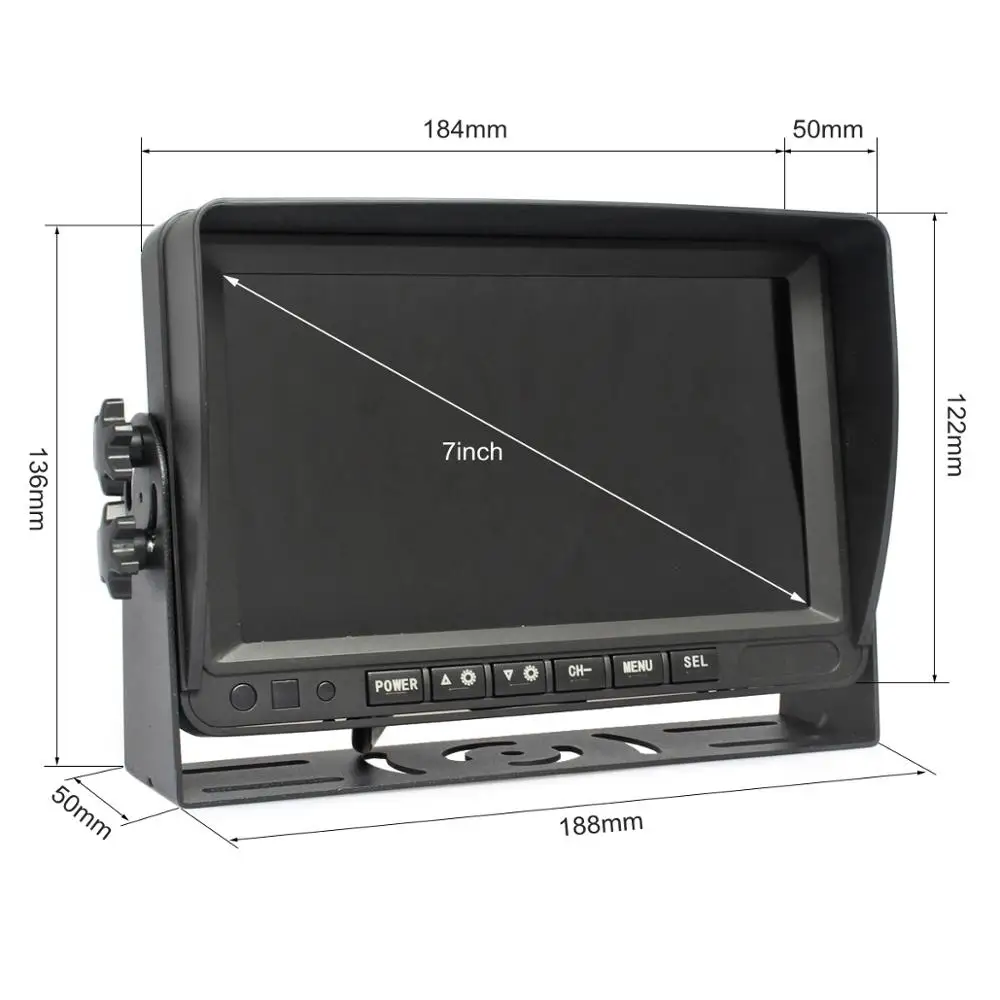 SMALUCK AHD 7 &quotTFT LCD Автомобильный монитор заднего вида Водонепроницаемая IR 960P камера