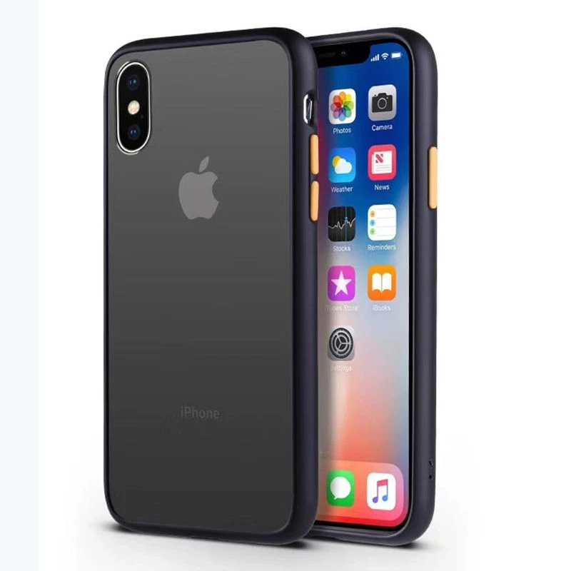 T1 Защитный противоударный чехол для телефона iphone XR XS Max X XS 7 8 11 6 6S Plus Прозрачный матовый жесткий чехол для телефона защитный чехол - Цвет: T1