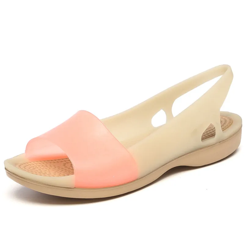 Женские прозрачные сандалии с открытым носком повседневные пляжные