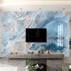 Фотообои Современные Роскошные Синие мраморные чернила текстура 3D Роспись гостиная диван фон ткань креативный домашний декор плакат