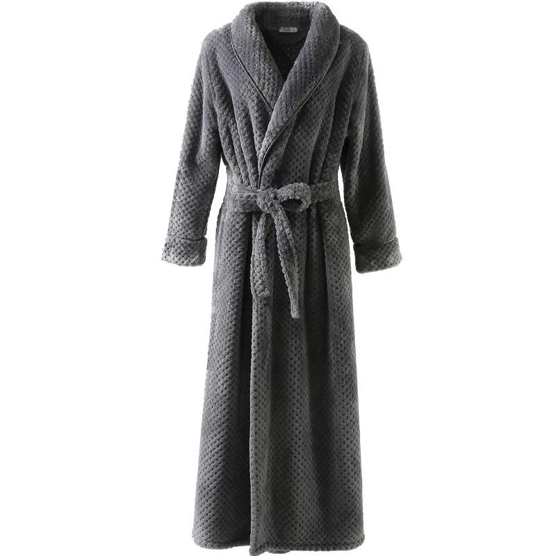 

Men Winter Plus Size Long Bathrobe Kimono Warm Flannel Bath Robe Couple Terry Cozy Robes Night Sleepwear Women Dressing Gown