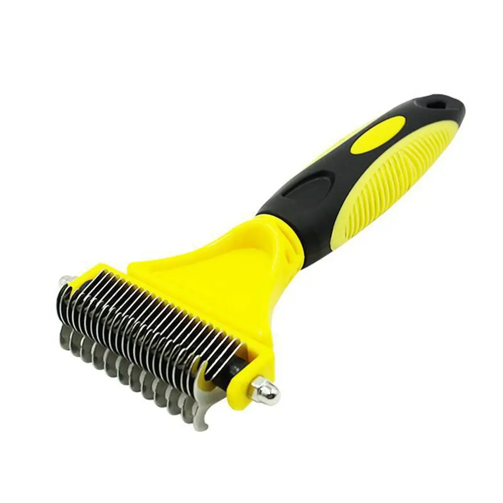 

Pet Double-sided Comb Stainless Steel Open Knot Comb Hair Removal Brush Double-edged Double Hook Comb