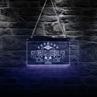 forever gamers decorative signs lights game room multi color sign gamepad hanging acrylic board electric display sign wall art