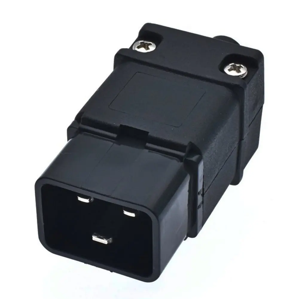 (Pack 3) IEC C20 Male Plug Socket DIY Rewireable PDU PSU Cable Connector AC100~250V 16A