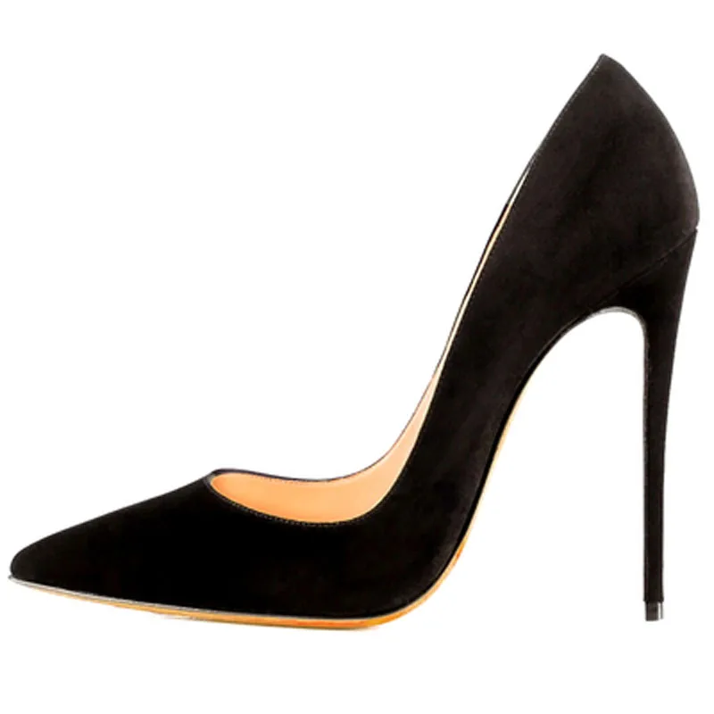 

high heels women shoes 8cm 10cm 12cm pointed 2018 new style genuine leather toe thin heels pumps