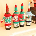 3 вида стилей праздничный чехол для винной бутылки, вязаный рукав, одежда, шляпа, свитер, праздничный обеденный стол, Рождественское украшение шампанского