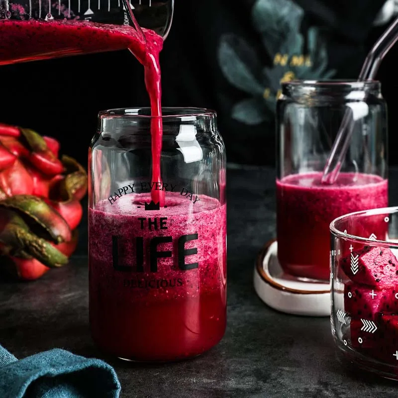 Стеклянная кружка для коктейля YMEEI Cola прозрачная завтрака с золотыми и черными