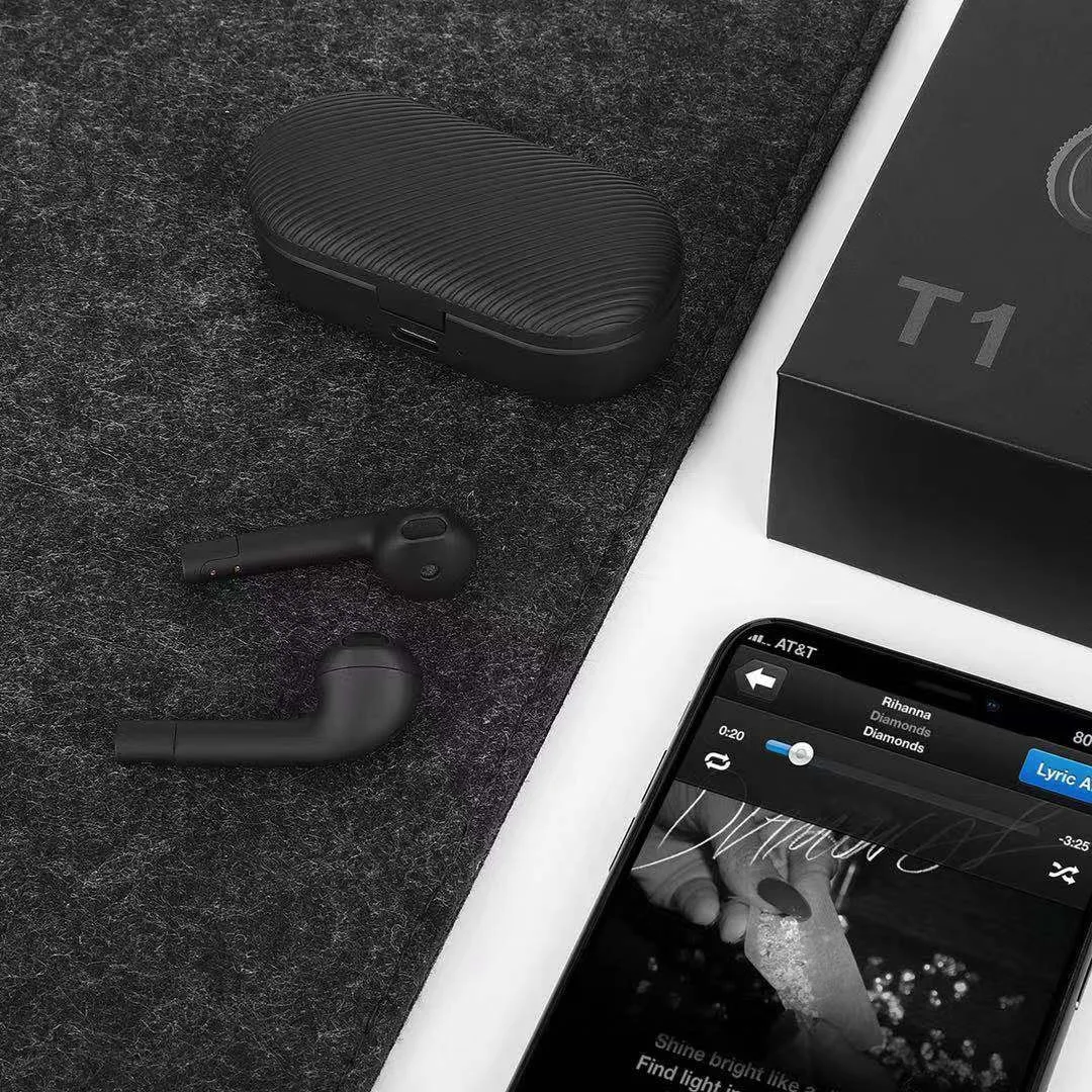 Размер Беспроводной Bluetooth Наушники Hi-Fi Bluetooth 5,0 с 400 мА · ч зарядный Чехол сенсорный Управление голосового помощника