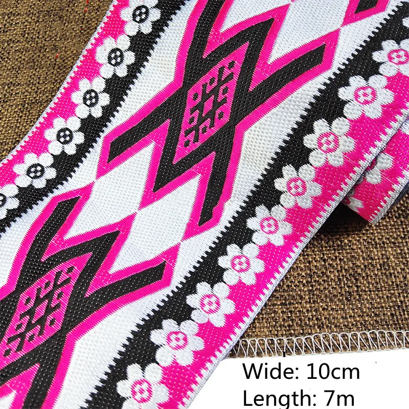 Винтажная этническая кружевная лента вышивка бохо цветок отделка для одежды сумок DIY ткань - 7 метров/рулон.