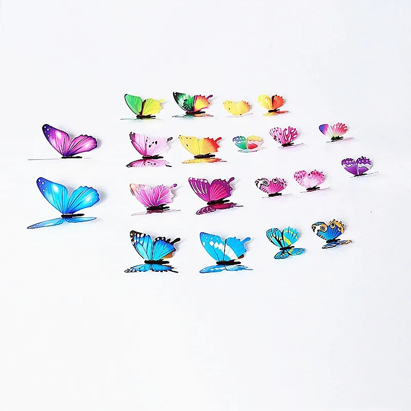 12 шт./лот ПВХ 3D бабочки настенный Декор красивые настенные стикеры комнатные - Фото №1
