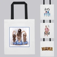 casual shopping bag womens bag canvas bag handbag korean fashion hot mom pattern printing tote travel bag white shoulder bag
