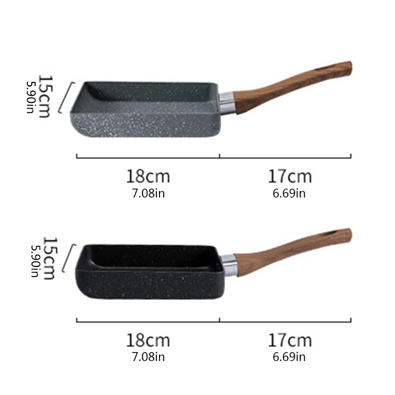 

1Pc Retangular Omelette Pan Tamagoyaki Egg Pan, Nonstick Maifan Stone, Anti-Scalding Handle for Glass ,Electic Gas Stove