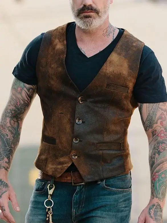 

Men's Suit Vest Boutique Wool Tweed Slim Fit Leisure Cotton Male Gentleman Beckham Business Waistcoat For Wedding Groomsmen 099