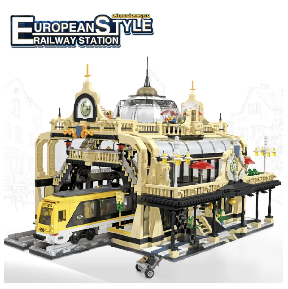 Конструктор MOC Creatoring серии городская улица модель железнодорожной станции