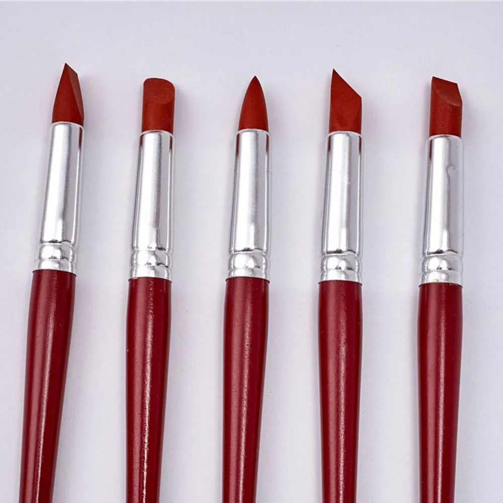 5pcs Large Rubber Pen Tip Paint Brushes Clay Tools for Sculpture Pottery Color Shaping Blending Drawing Modeling Hot | Дом и сад