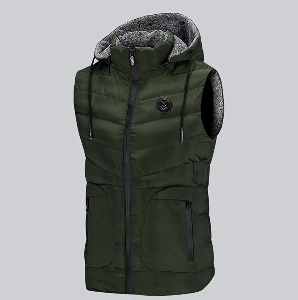 Casaco jaqueta masculino chaqueta hombre, Мужское пальто, Осень-зима, на молнии, уличная куртка с капюшоном, жилет, куртка, верхнее пальто