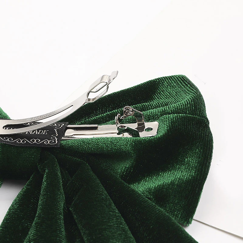 

Vintage Velvet Barrette Hair Clip Ponytail Clip Women Girls Flannel Big Bow Hairpin Double Layers Solid Color Hair Accessories