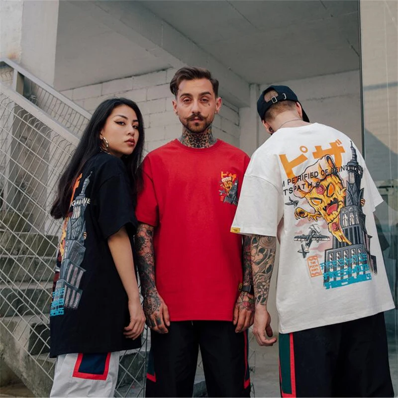 Японский ретро печенье монстр Harajuku футболка Мужская s Повседневная короткий