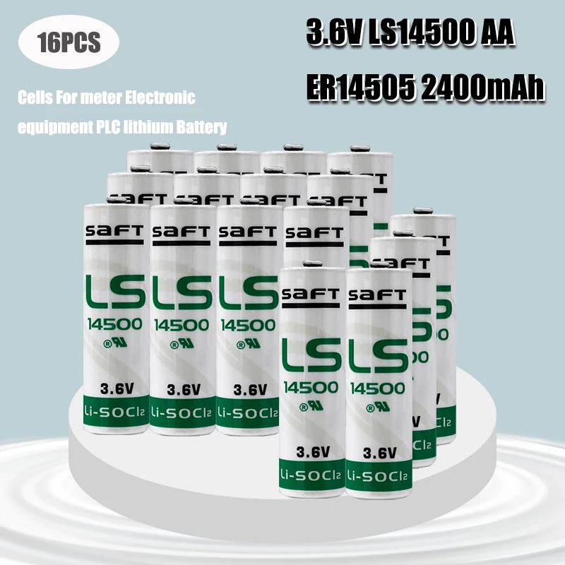 Baterías de litio para SAFT LS14500 AA, 3,6 V, PLC, fabricadas en Francia, 16 unids/lote, Nueva Versión, LS 14500