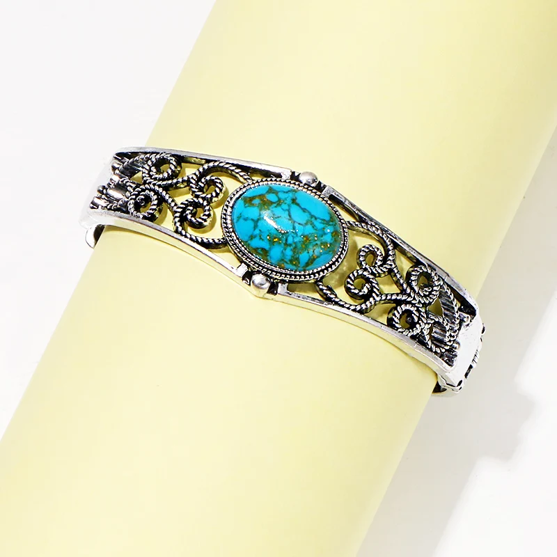 Коми, новинка, Boho, золотые, серебряные, бирюзовые браслеты для женщин и мужчин, металл, медь, смола, натуральный камень, модные браслеты с подвесками C50510 - Окраска металла: G0139