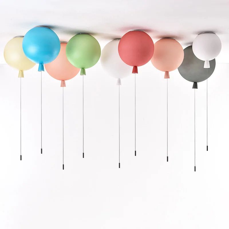 Macaron Color Balloon Ceiling Lamp Cartoon Acrylic Chandelier for Living Room Dining Room Bedroom Decoration Hanging Lamp
