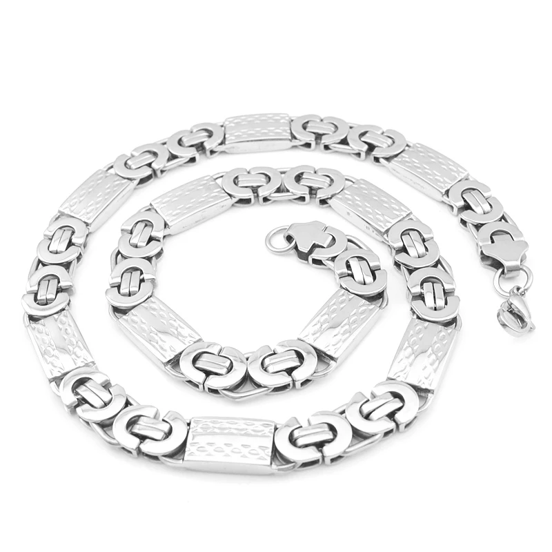 Юбилей 11 мм широкая цепочка ювелирное ожерелье крутой рок византийское плетение