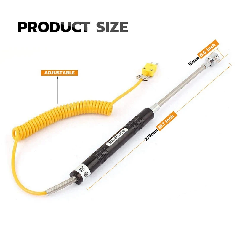 Promotion! 2pcs -50 to 500Deg/C K Type Handheld Surface Thermocouple Probe - NR-81532B & NR-81533B | Other Tool Parts