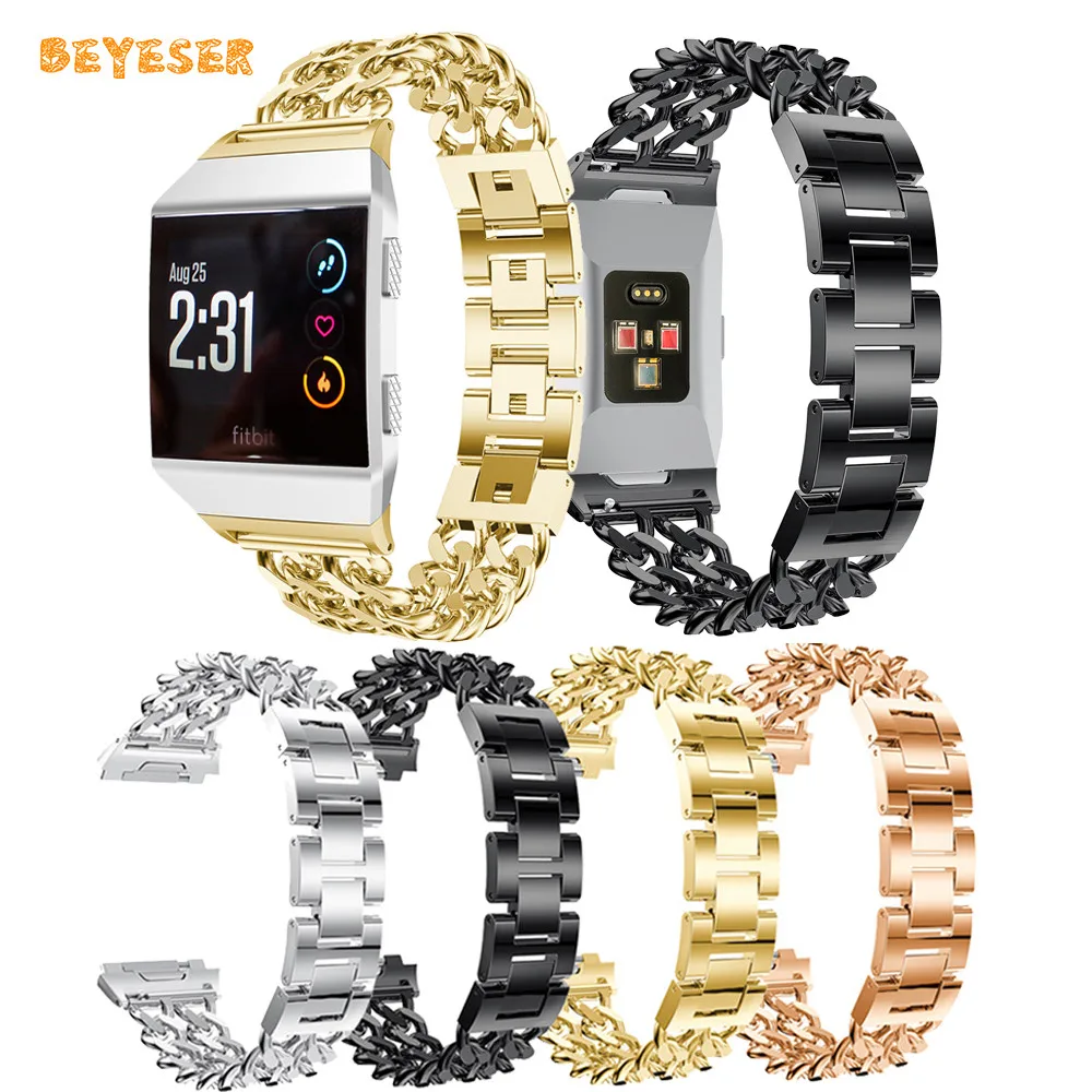 

Fashion Stainless Steel Strap For Fitbit Ionic Smart Watch Band Replacement Watchband Luxury Metal Wristband Bracelet Accessory