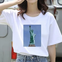 2020 summer women t shirt statue of liberty printed tshirts casual tops tee harajuku 90s vintage white tshirt female clothirt