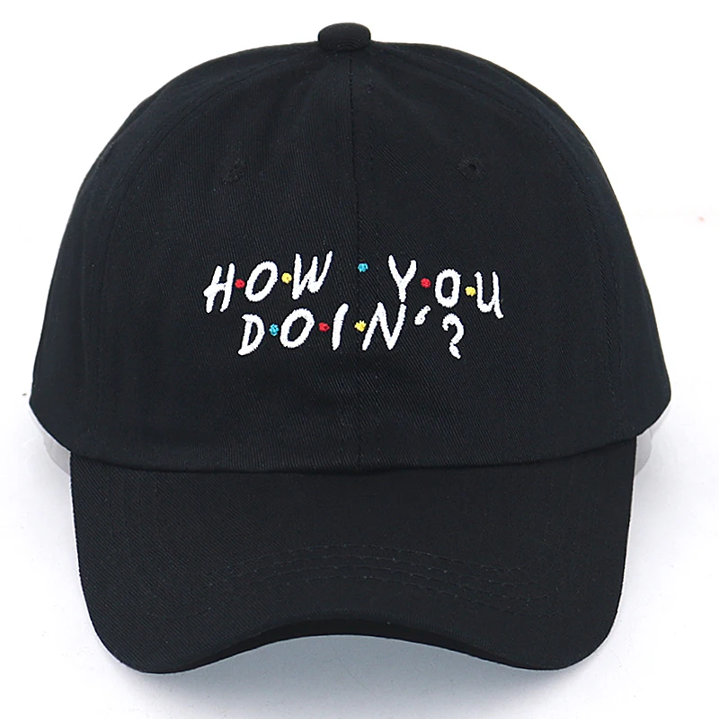 Модная бейсбольная кепка с надписью HOW YOU DOIN хлопковая Регулируемая Черная